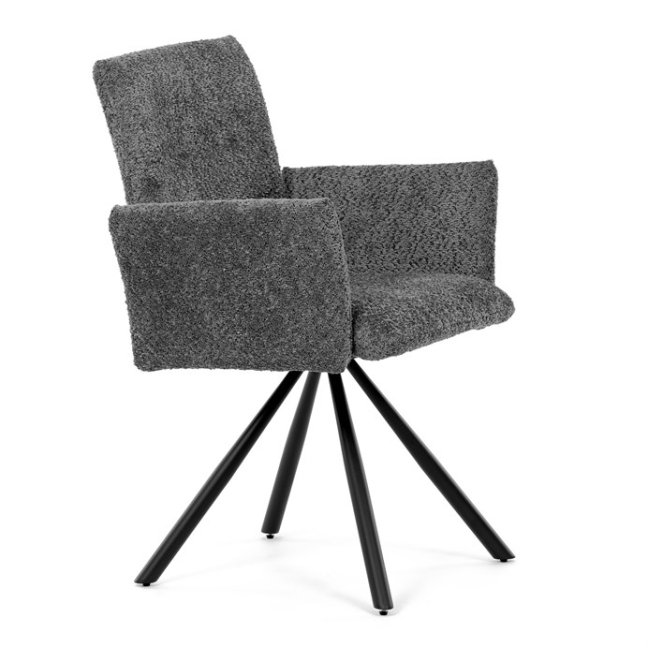 Jídelní otočné křeslo MANKA — kov, látka, více barev - Barevné varianty jídelního křesla MANKA: Šedá