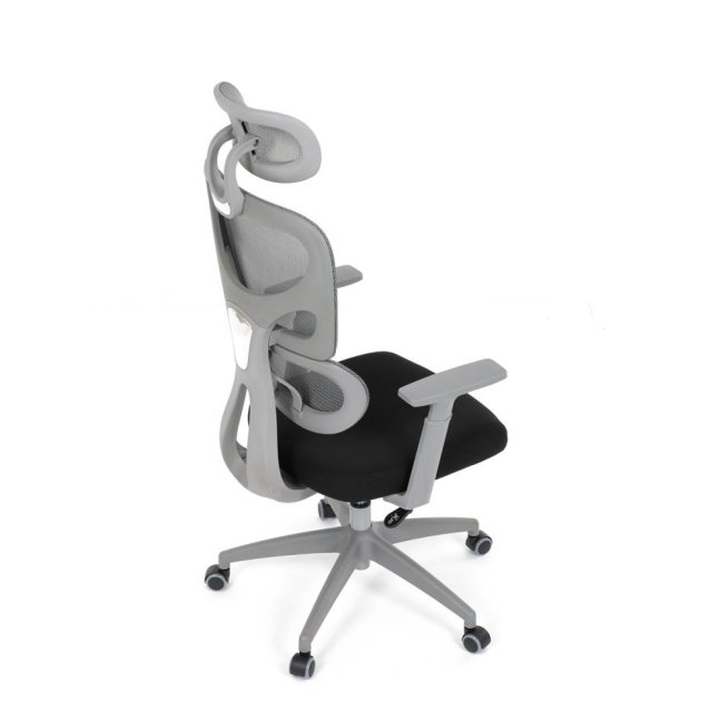 Kancelářská ergonomická židle GRANT II — síť, látka, šedá