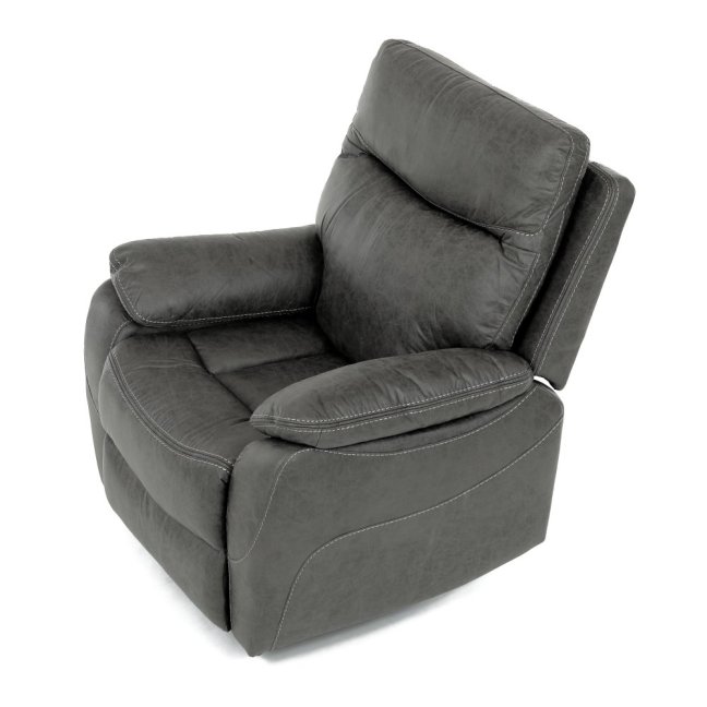 Relaxační polohovací TV křeslo NORBERT — látka, šedá, nosnost 150 kg