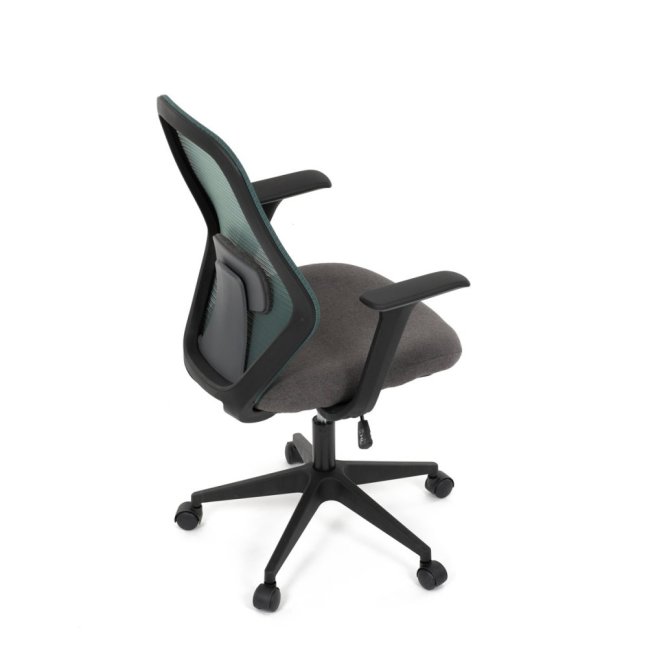 Kancelářská otočná židle DEVIN — látka, černá / zelená