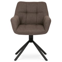 Jídelní otočné křeslo RODON — kov, látka, hnědá