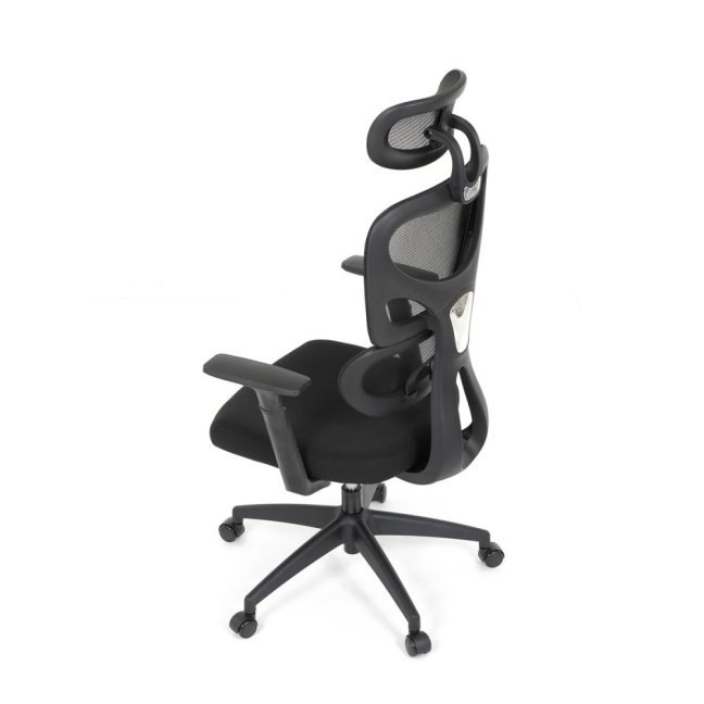 Kancelářská ergonomická židle GRANT — síť, látka, černá