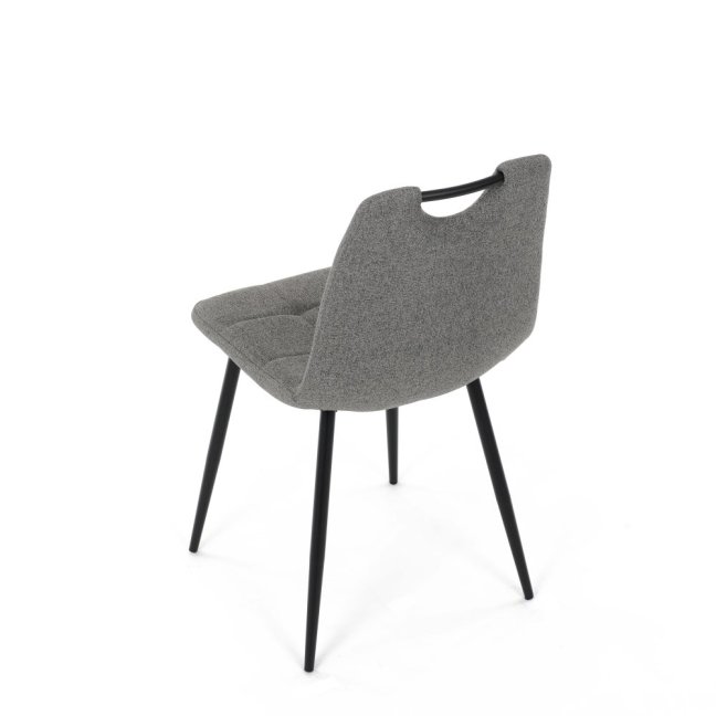 Jídelní židle KLAUDIUS — kov, látka, černá / šedá, nosnost 150 kg