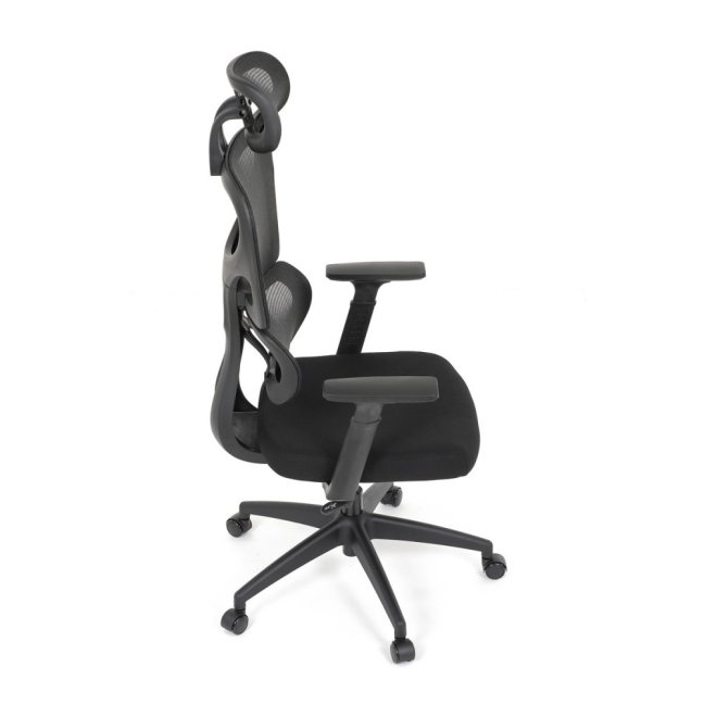 Kancelářská ergonomická židle GRANT — síť, látka, černá