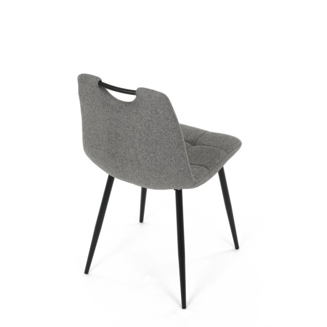 Jídelní židle KLAUDIUS — kov, látka, černá / šedá, nosnost 150 kg