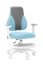 Dětská rostoucí židle Neoseat KINDER WHITE — látka, šedá / světle modrá