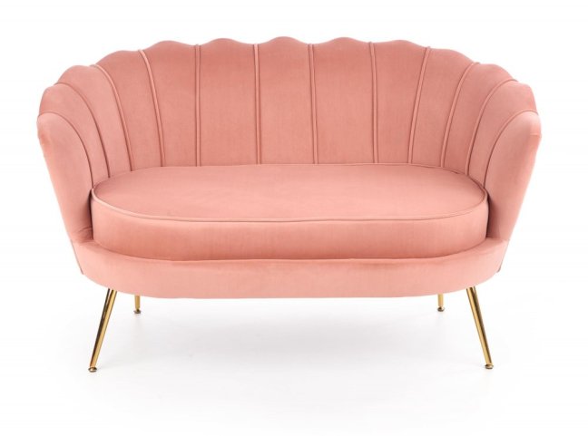 Designová pohovka AMORINITO XL — kov, látka, zlatá / růžová