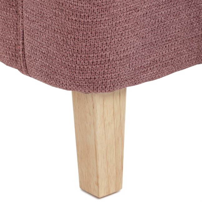 Relaxační křeslo ušák MAVEN — masiv, látka, přírodní / růžová