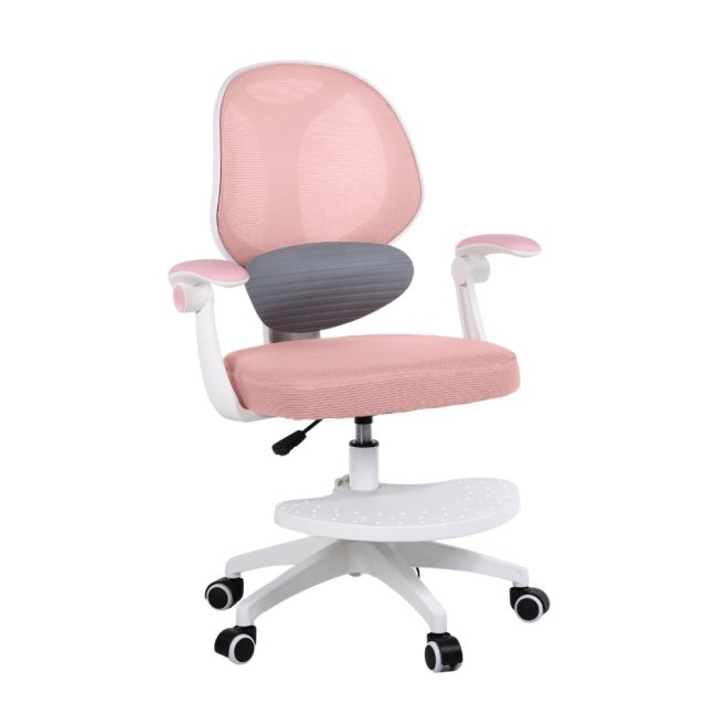 Dětská otočná židle Neoseat JUNI 009 s podnoží — látka, růžová