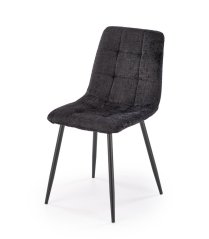 Jídelní židle MARTA — kov, látka, černá