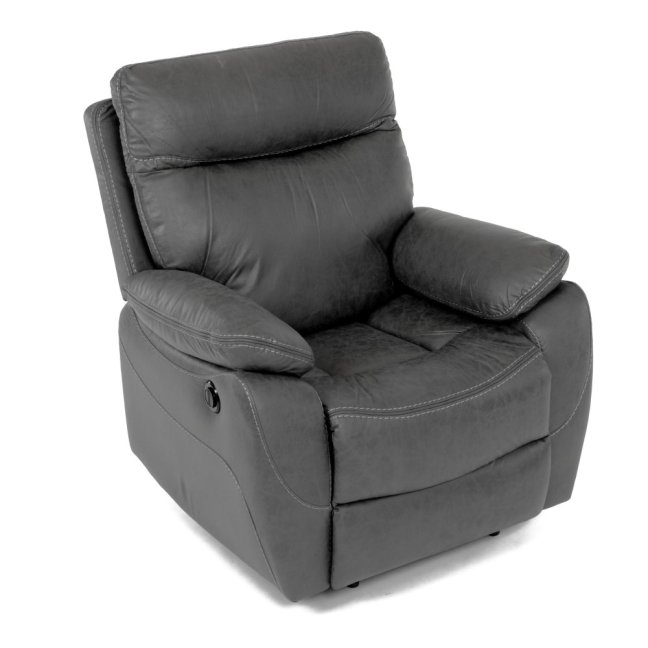 Relaxační křeslo BENNY s elektrickým polohováním — látka, šedá