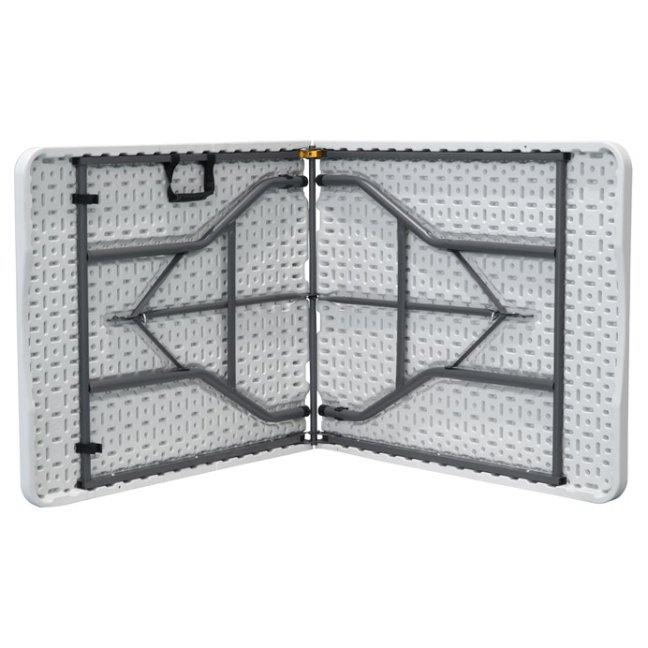 Zahradní skládací stůl AKITA II — 180x70 cm, kov, plast, černá / bílá