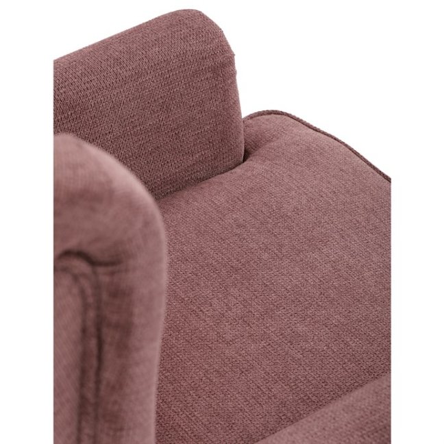 Relaxační křeslo ušák MAVEN — masiv, látka, přírodní / růžová