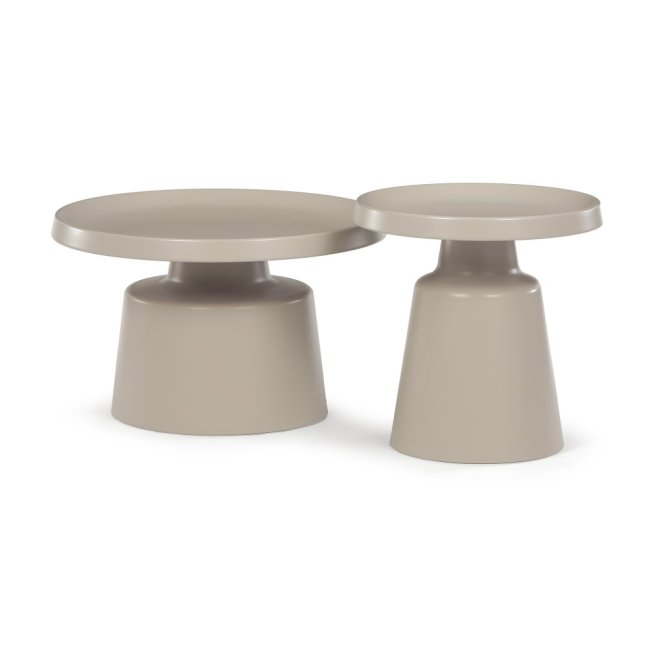 Set 2 konferenčních stolků NOEL IV — kov, béžová