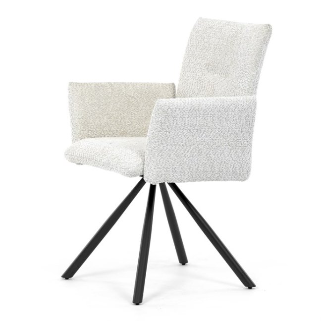 Jídelní otočné křeslo MANKA — kov, látka, více barev - Barevné varianty jídelního křesla MANKA: Šedá