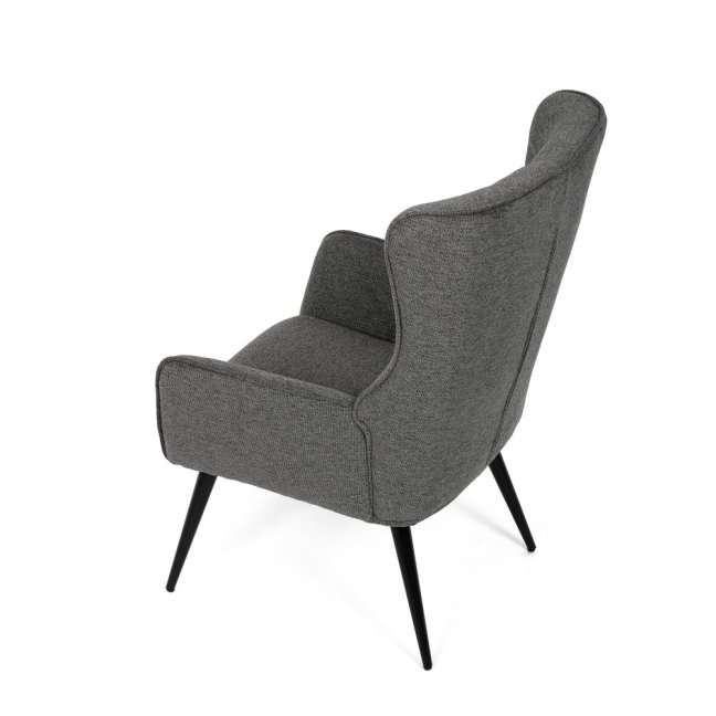 Relaxační křeslo ušák LOYD — látka, černá / šedá