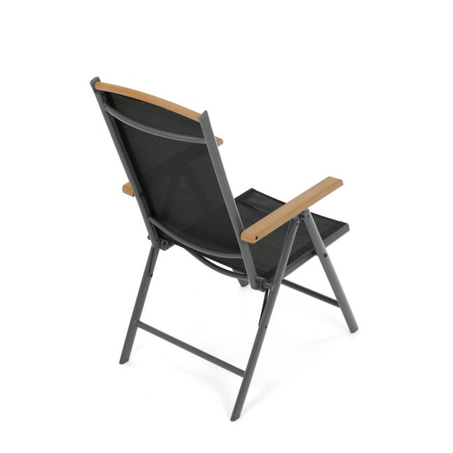 Zahradní skládací křeslo SORA — kov, textil, šedá