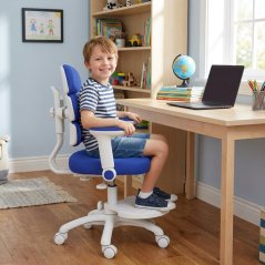 Dětská rostoucí židle Neoseat KIDDY THREE — látka, pratelný potah, tmavě modrá