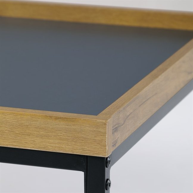 Konferenční stolek ERIK — 100x60x39 cm, kov, MDF, dekor dub