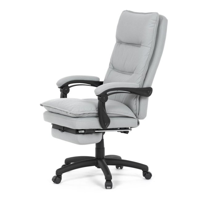 Kancelářské křeslo TITUS s podnožkou — látka, světle šedá