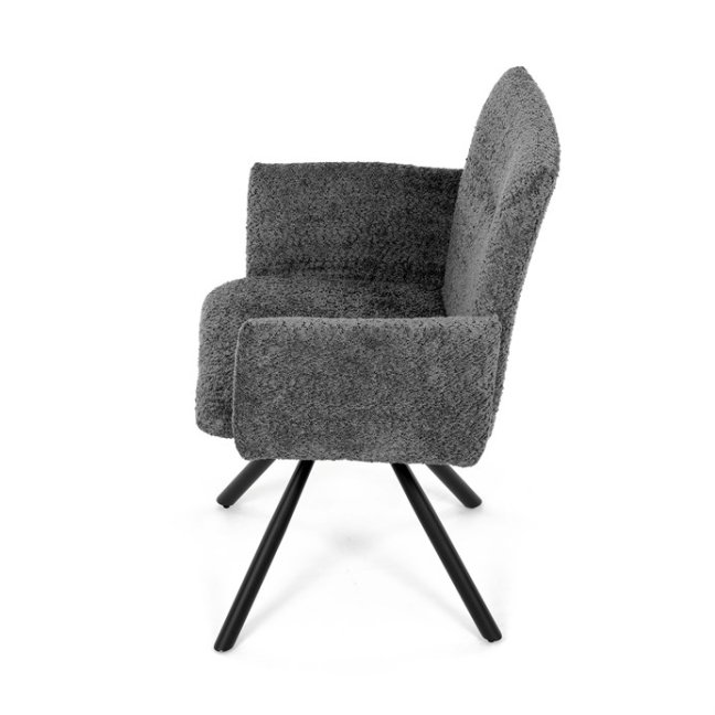 Jídelní otočné křeslo MANKA — kov, látka, více barev - Barevné varianty jídelního křesla MANKA: Šedá