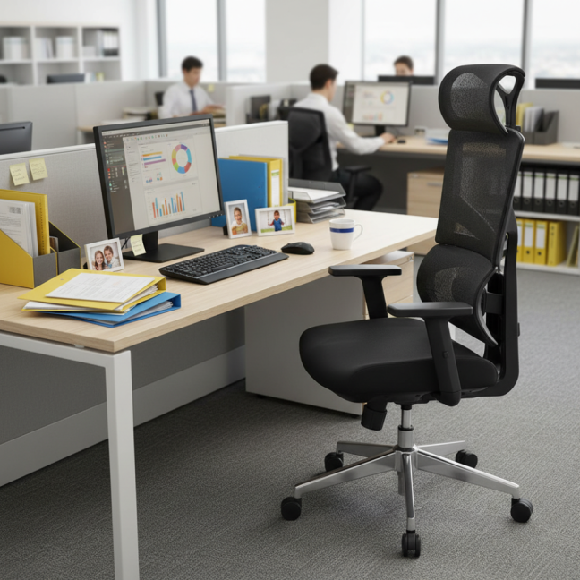 Kancelářská ergonomická židle Neoseat ALINE — černá, nosnost 150 kg