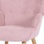 Relaxační křeslo ušák BETTY — masiv, látka, růžová