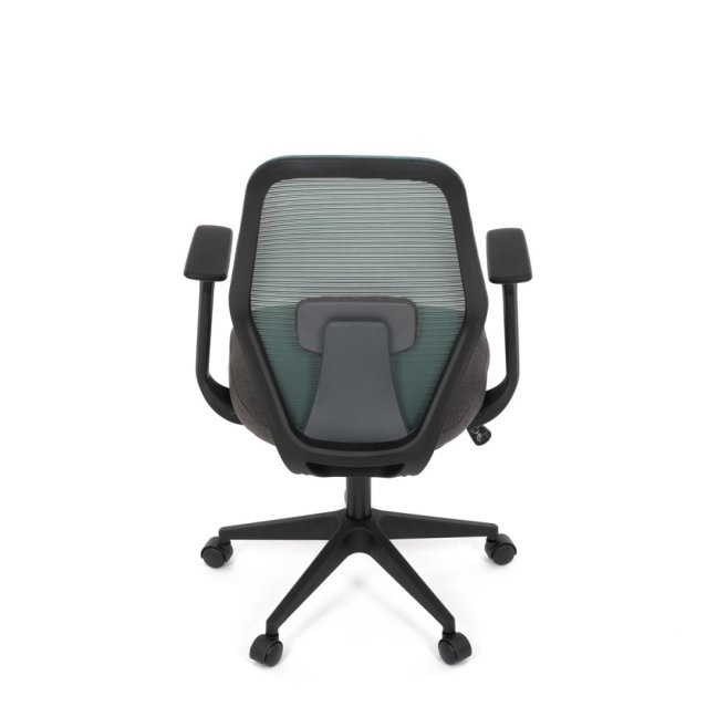 Kancelářská otočná židle DEVIN — látka, černá / zelená