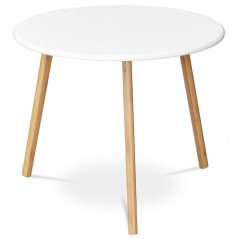 Konferenční stolek VINCI II — 60x60x51 cm, masiv, MDF, přírodní / bílá