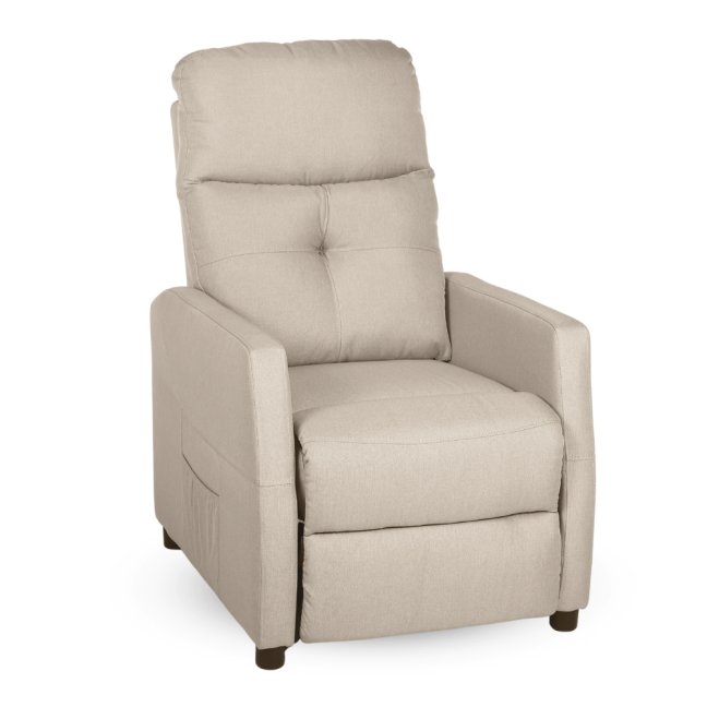 Relaxační polohovací TV křeslo MODO — látka, béžová, nosnost 130 kg