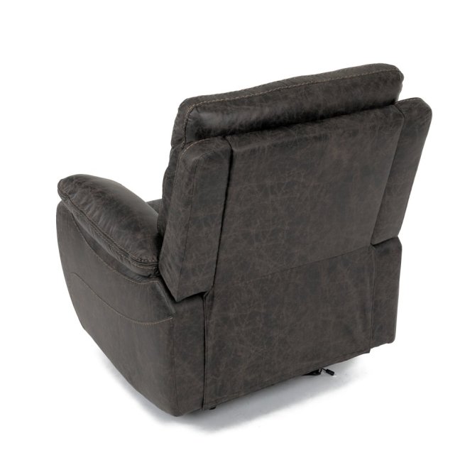 Relaxační křeslo BENNY s elektrickým polohováním — látka, tmavě hnědá