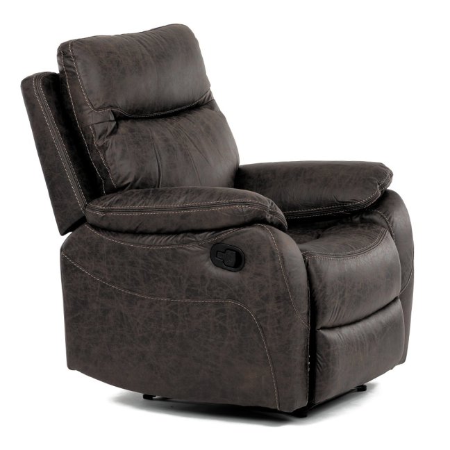 Relaxační polohovací TV křeslo NORBERT — látka, tmavě hnědá, nosnost 150 kg