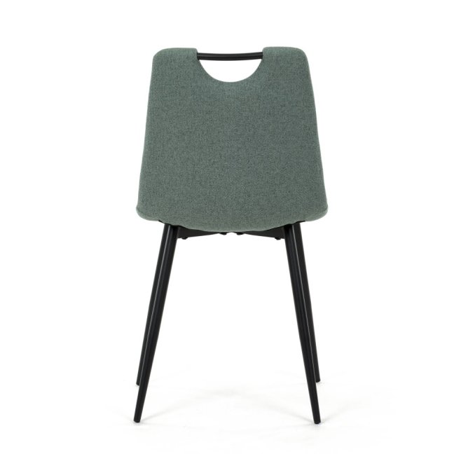 Jídelní židle KLAUDIUS — kov, látka, černá / zelená, nosnost 150 kg