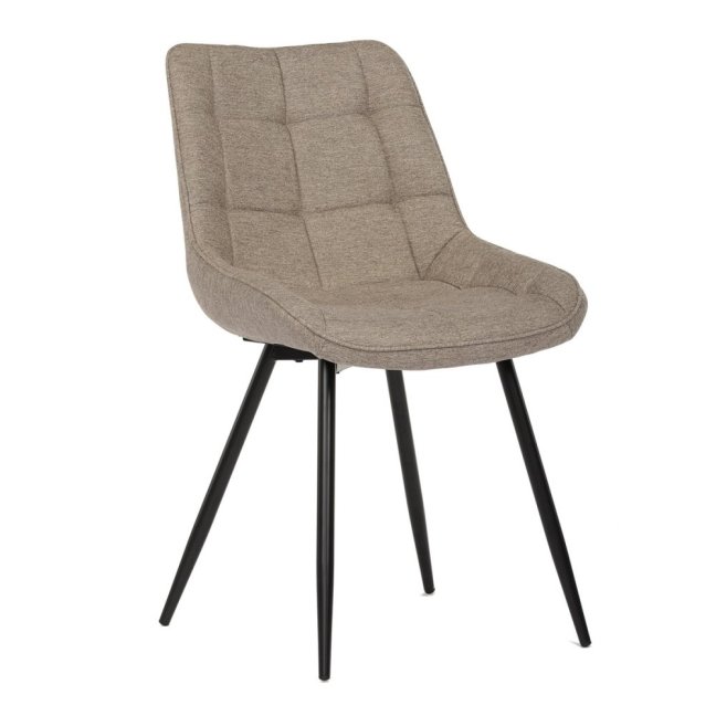 Jídelní židle NAGAO — kov, látka, černá / krémová