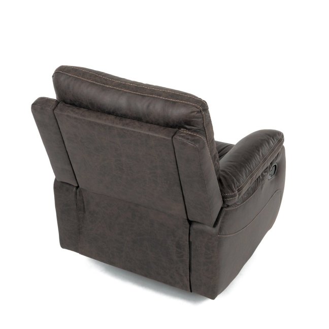 Relaxační polohovací TV křeslo NORBERT — látka, tmavě hnědá, nosnost 150 kg