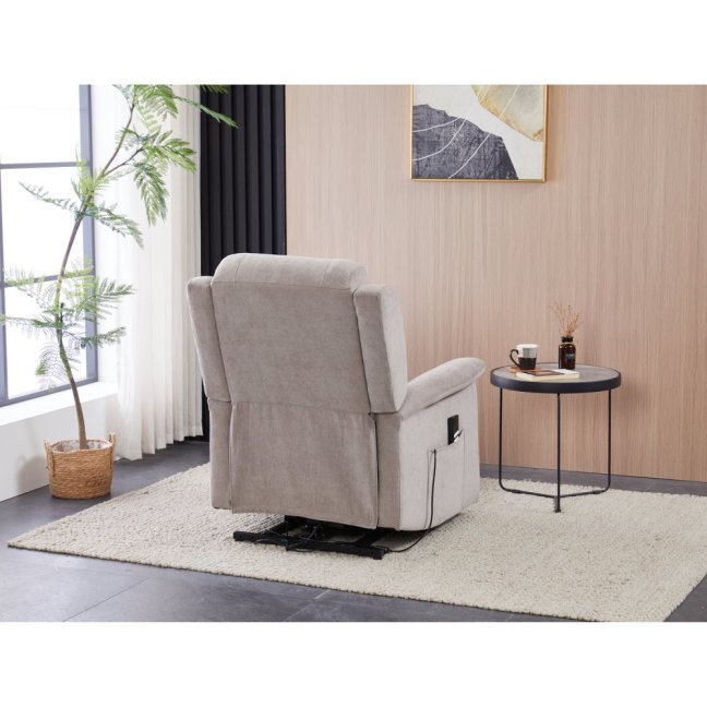 TV křeslo SARGON s elektrickým polohováním — 2 motory, látka, béžová