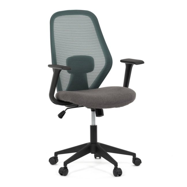 Kancelářská otočná židle DEVIN — látka, černá / zelená