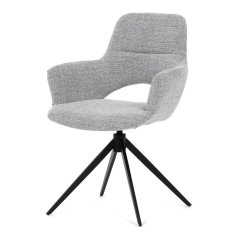 Jídelní otočné křeslo AMOS — kov, látka, šedá