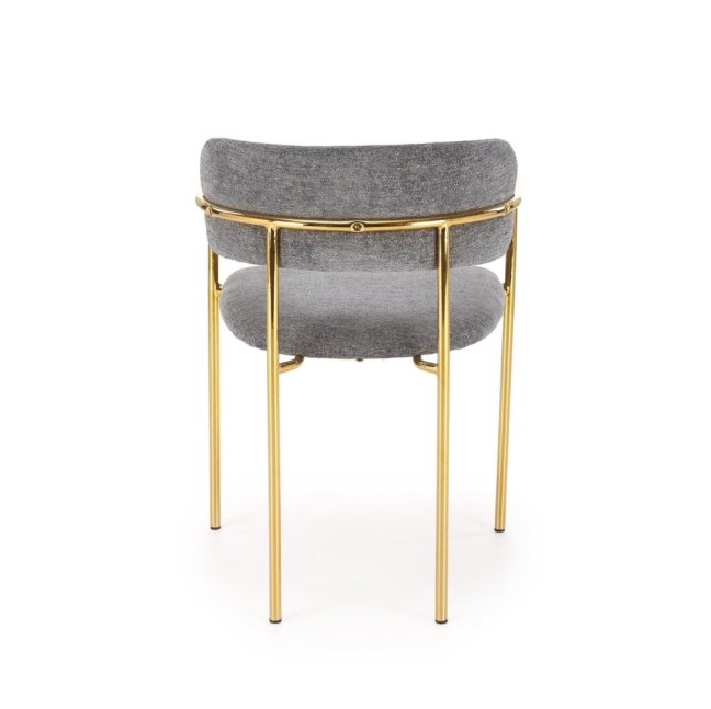 Jídelní křeslo LADONE — kov, látka, zlatá / šedá