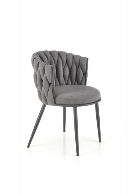 Designové jídelní křeslo MANDY — kov, látka, černá / šedá