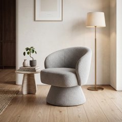 Relaxační otočné křeslo VECNA — látka, šedá