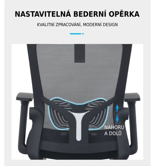 Kancelářská ergonomická židle Neoseat NOVELO — síť / látka, černá, nosnost 150 kg