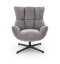 Relaxační otočné křeslo ARANAKA — kov, látka, šedá