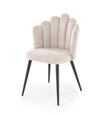 Jídelní židle FINA — kov, látka, béžová