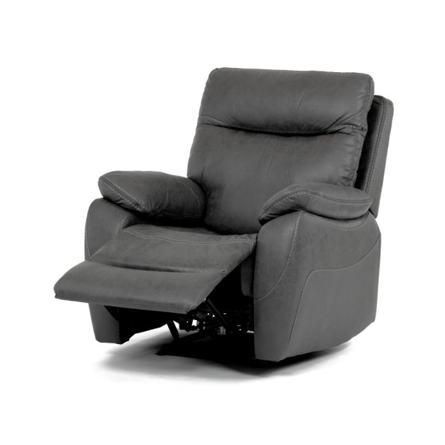 Relaxační křeslo BENNY s elektrickým polohováním — látka, šedá