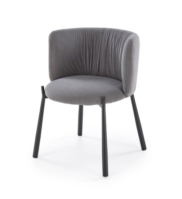 Jídelní křeslo KAREN — kov, samet, šedá