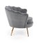 Designové křeslo AMORINITO — kov, látka, zlatá / šedá