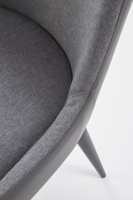Jídelní židle BARET — kov, látka, ekokůže, šedá