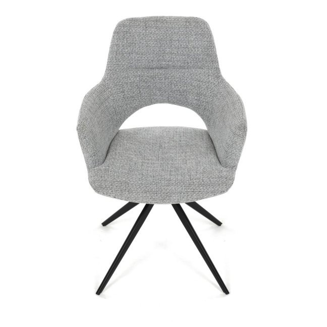 Jídelní otočné křeslo AMOS — kov, látka, šedá