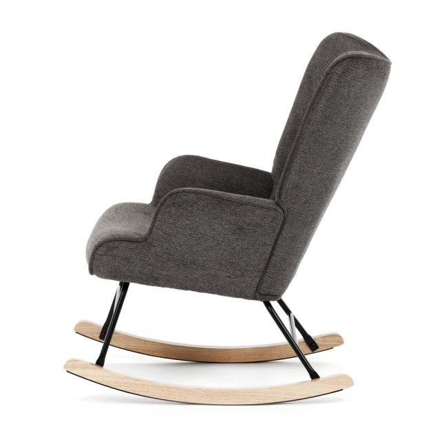 Houpací křeslo FABIAN — látka, šedá